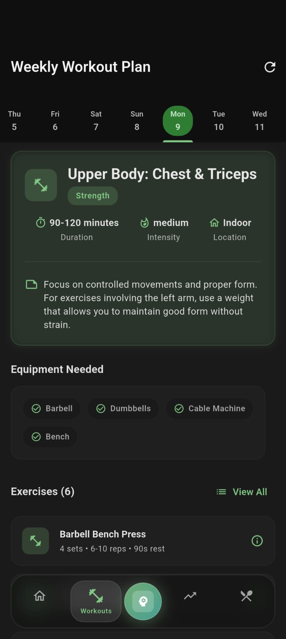 Smart Workout Planning